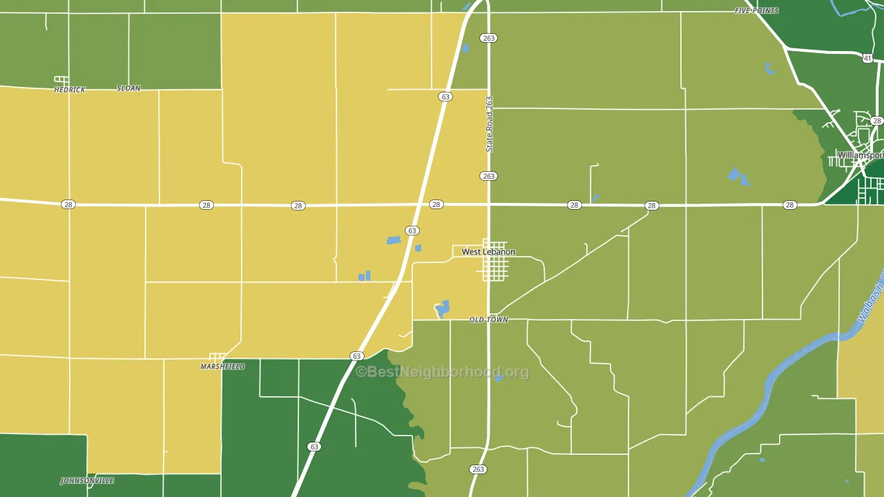 47991, IN block-group voter-turnout map