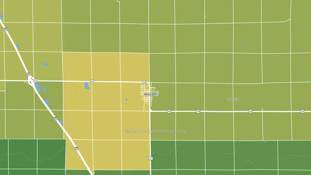 47995, IN block-group voter-turnout map