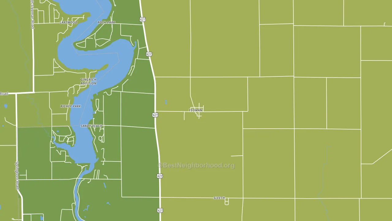 47997, IN block-group voter-turnout map