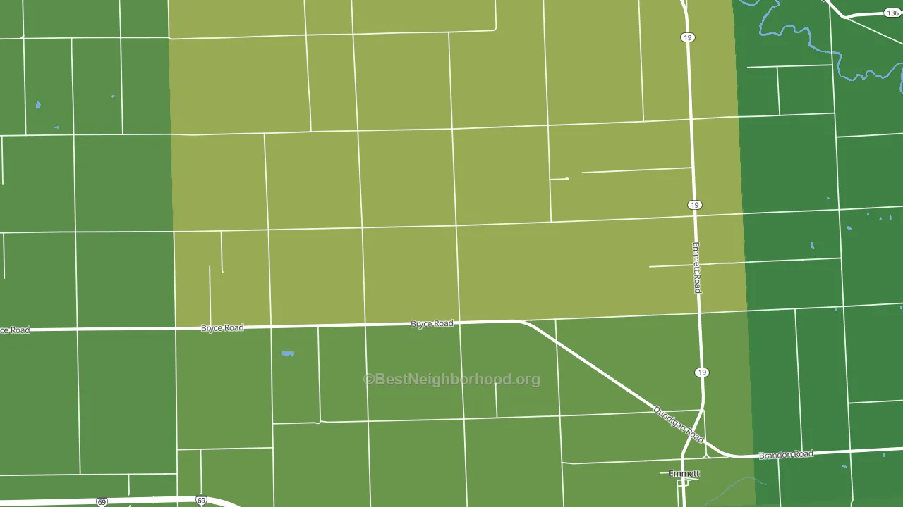 48022, MI block-group voter-turnout map