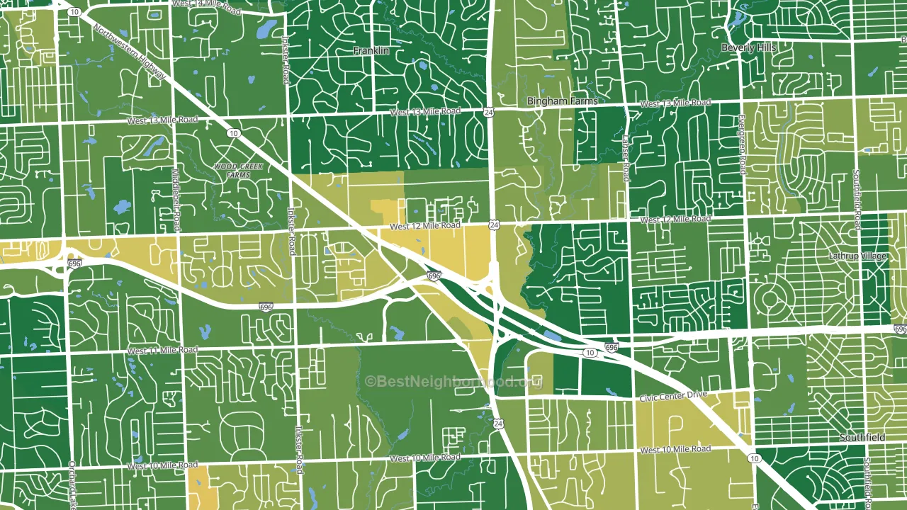 48034, MI block-group voter-turnout map