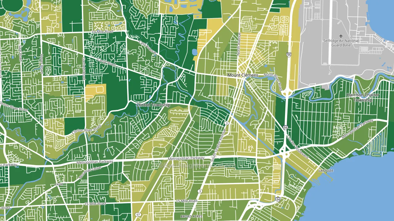 48036, MI block-group voter-turnout map
