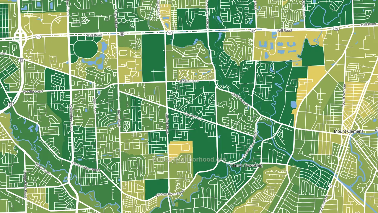 48038, MI block-group voter-turnout map