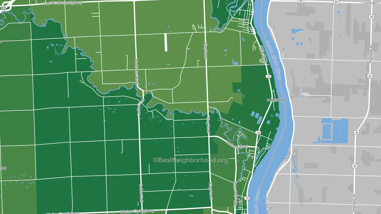 48054, MI block-group voter-turnout map