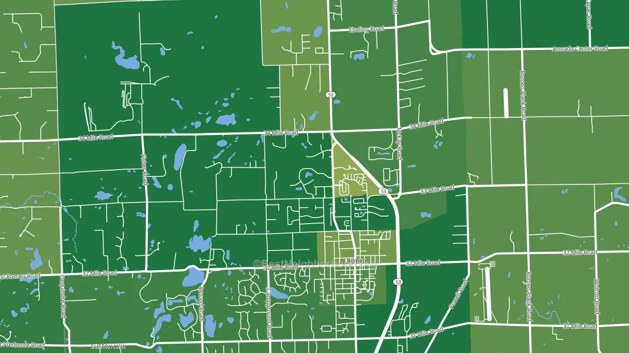 48065, MI block-group voter-turnout map