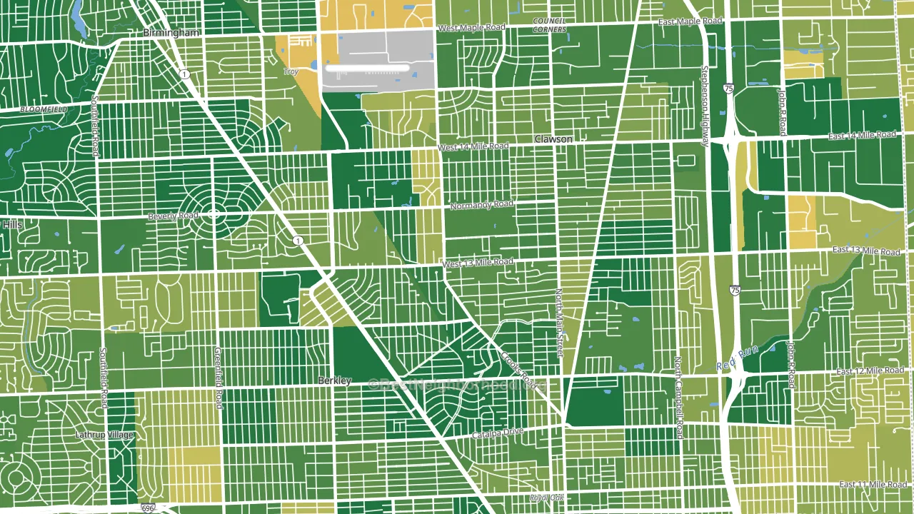 48073, MI block-group voter-turnout map