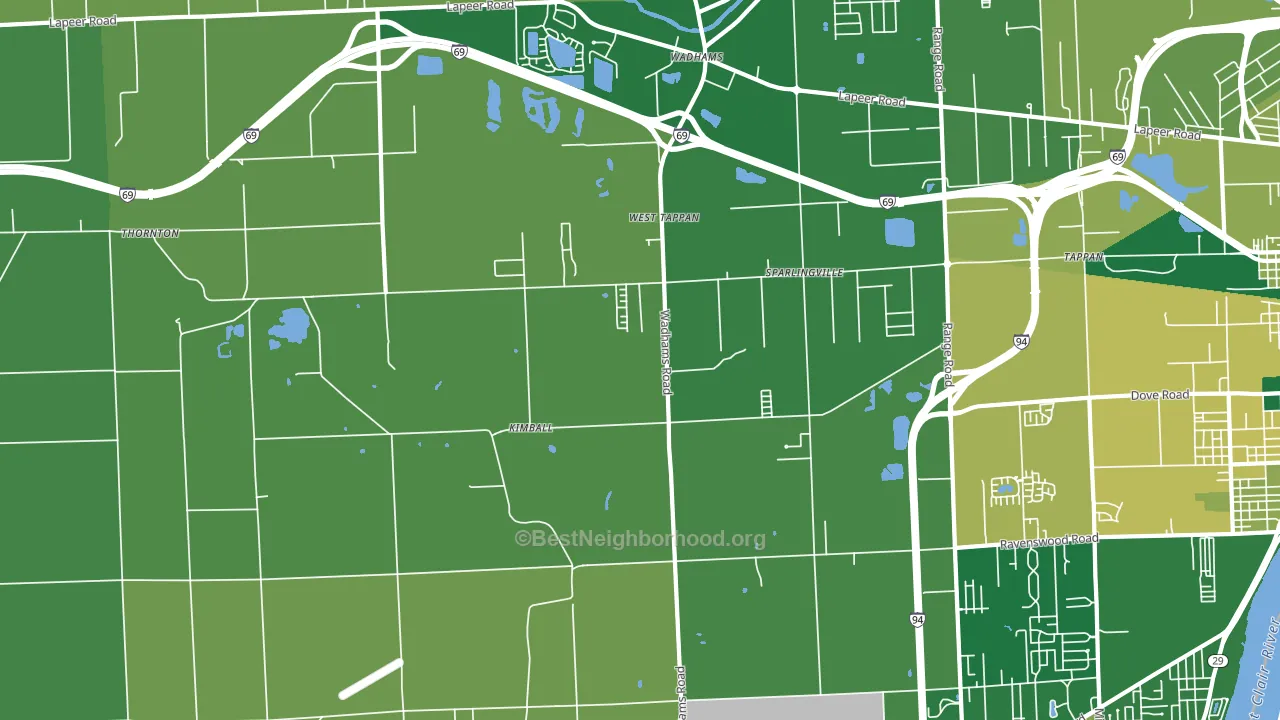 48074, MI block-group voter-turnout map