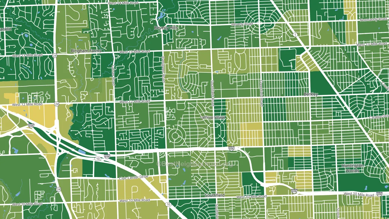48076, MI block-group voter-turnout map