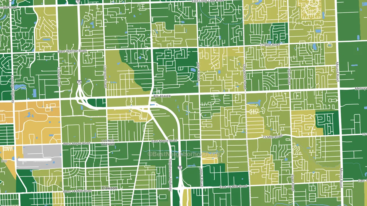 48083, MI block-group voter-turnout map