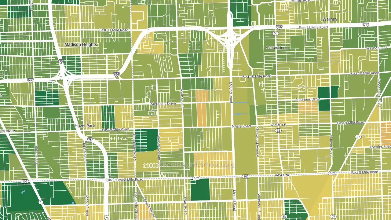 48091, MI block-group voter-turnout map