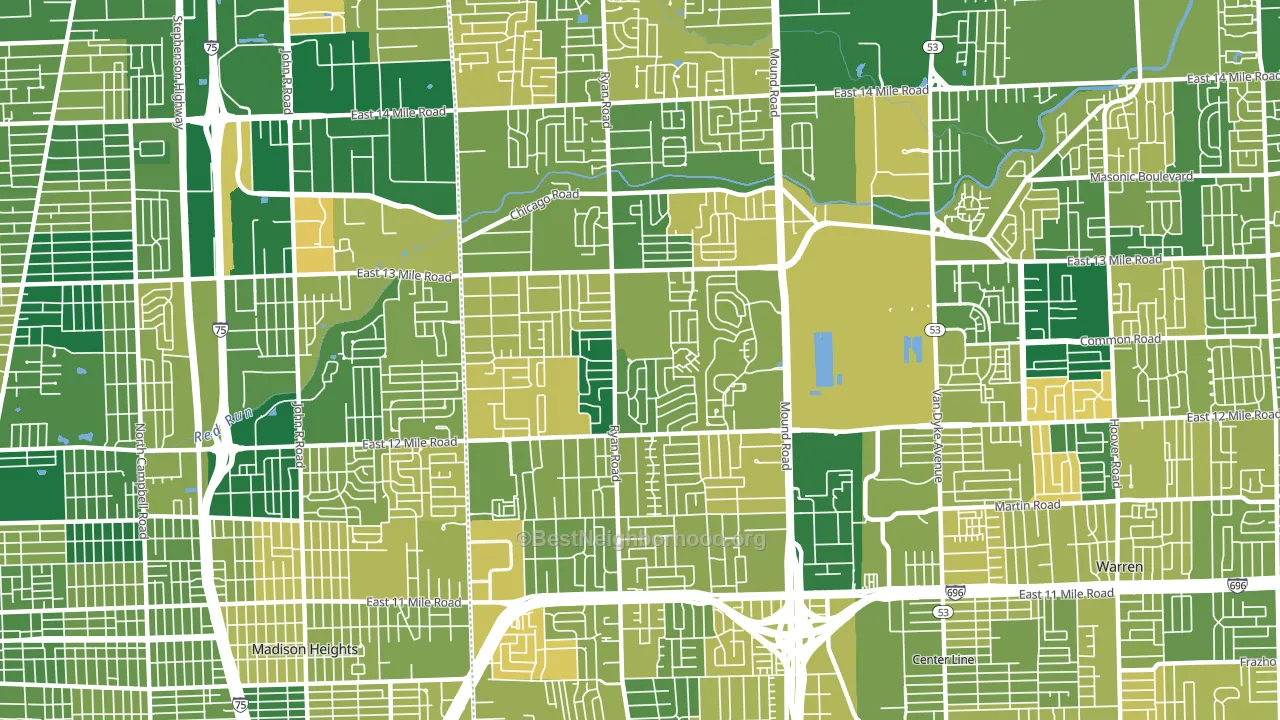 48092, MI block-group voter-turnout map