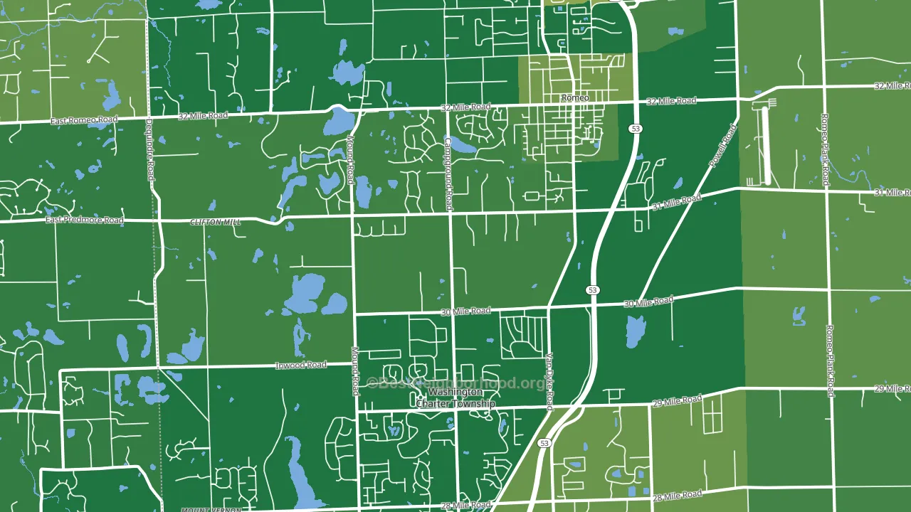 48095, MI block-group voter-turnout map