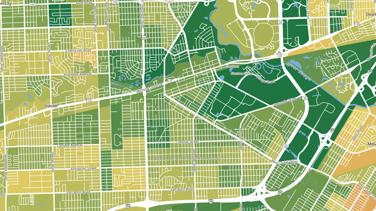 48124, MI block-group voter-turnout map
