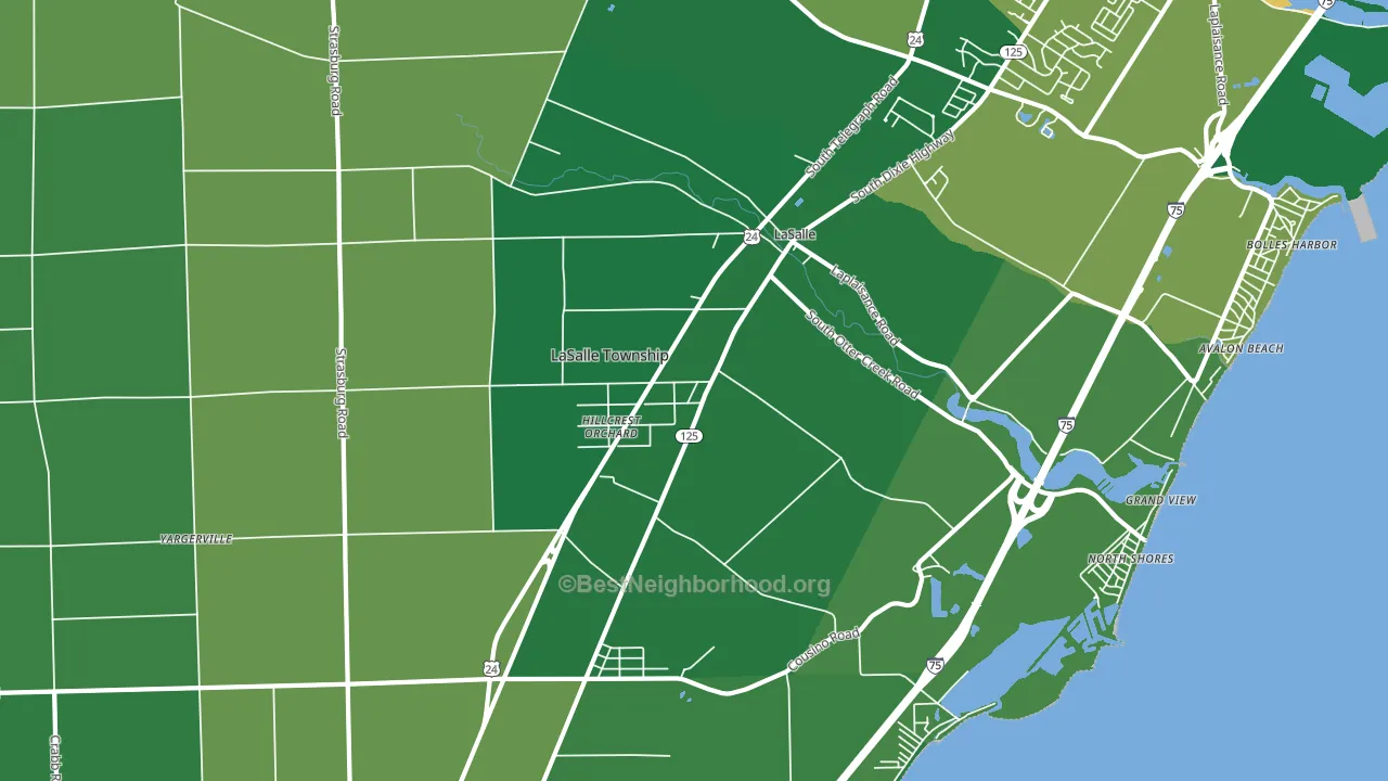 48145, MI block-group voter-turnout map