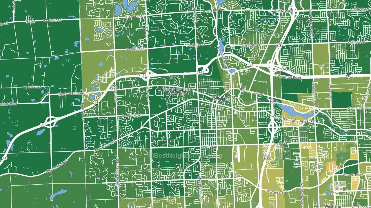 48170, MI block-group voter-turnout map