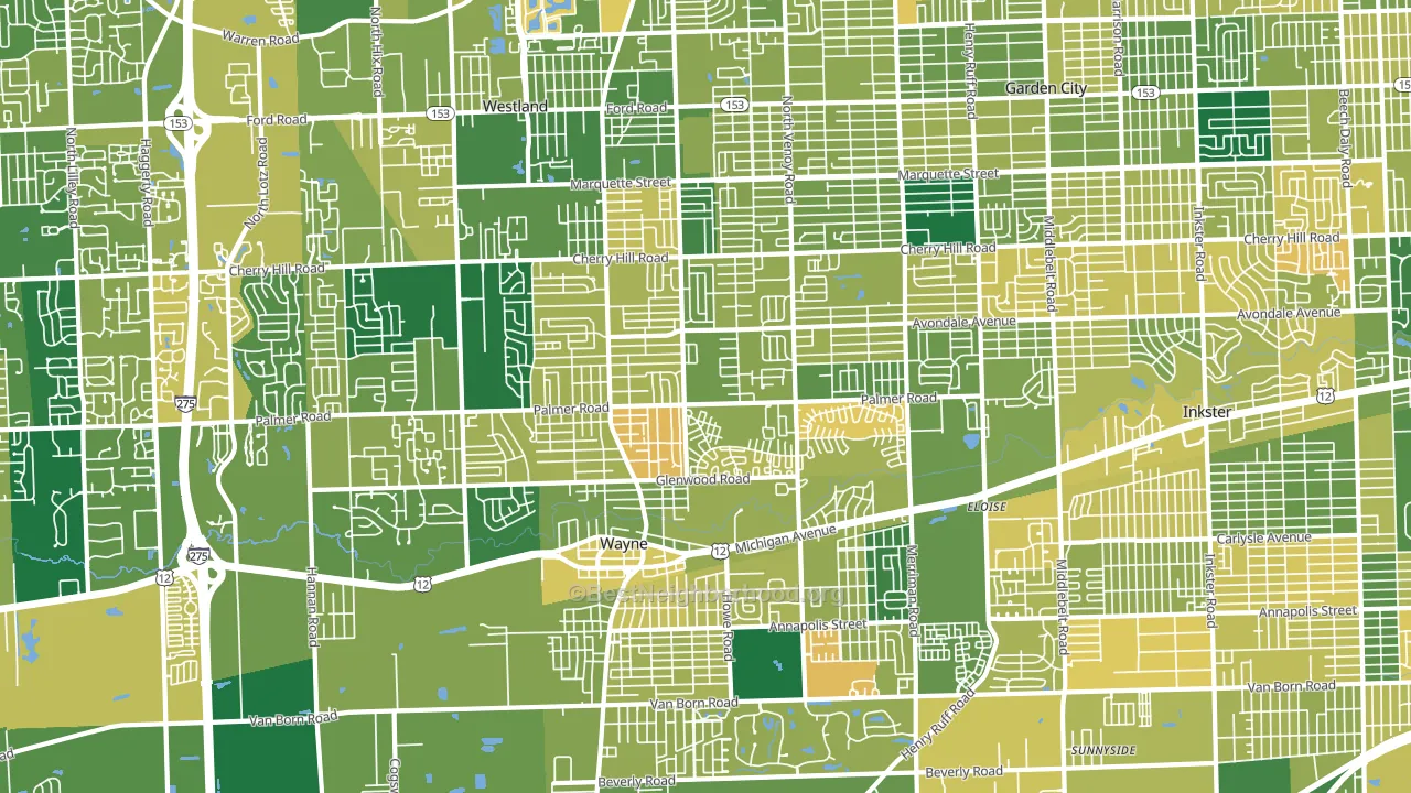 48186, MI block-group voter-turnout map