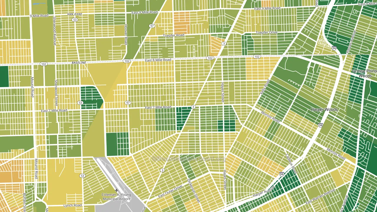 48205, MI block-group voter-turnout map