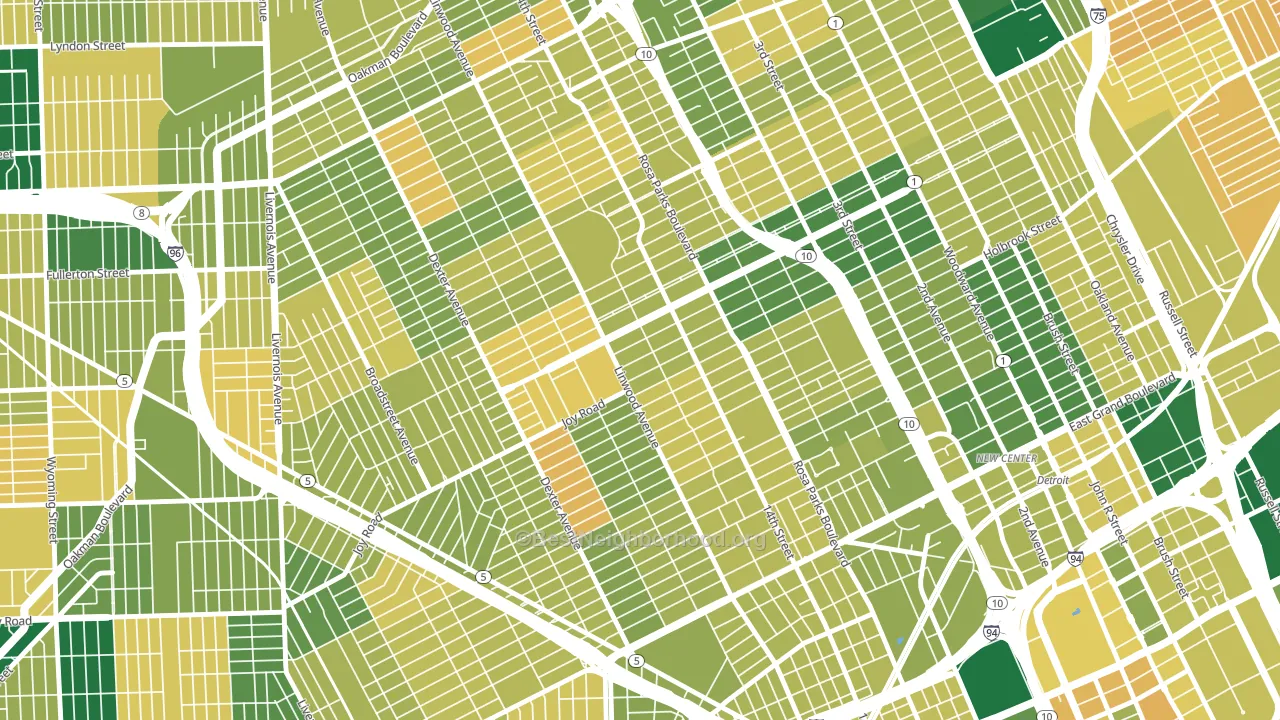48206, MI block-group voter-turnout map