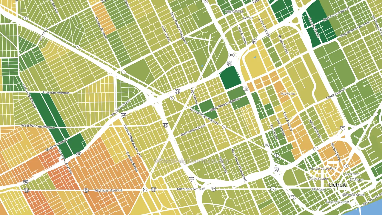48208, MI block-group voter-turnout map