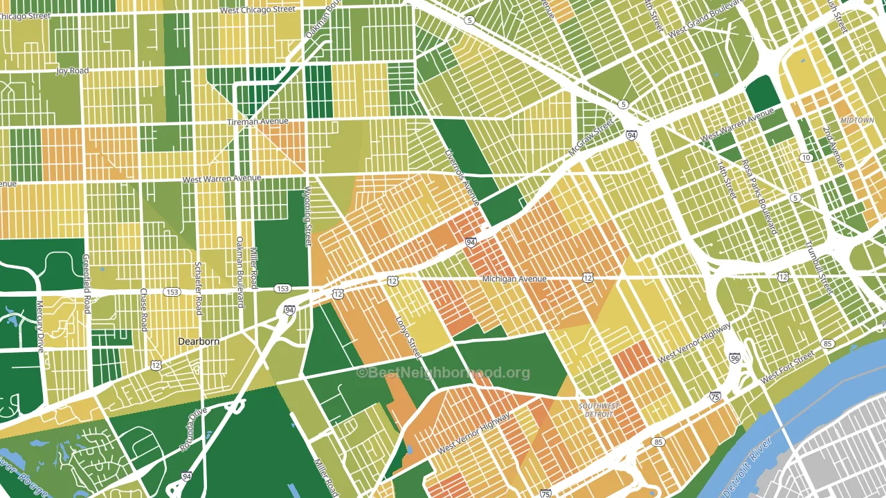 48210, MI block-group voter-turnout map