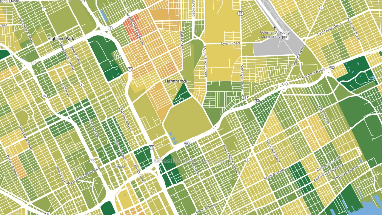 48211, MI block-group voter-turnout map