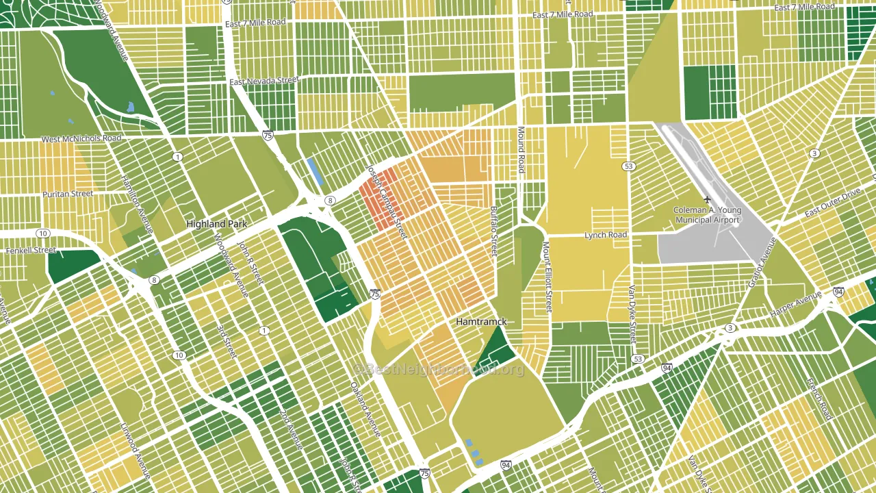 48212, MI block-group voter-turnout map