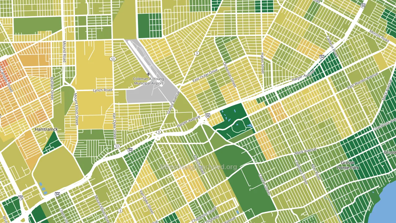 48213, MI block-group voter-turnout map