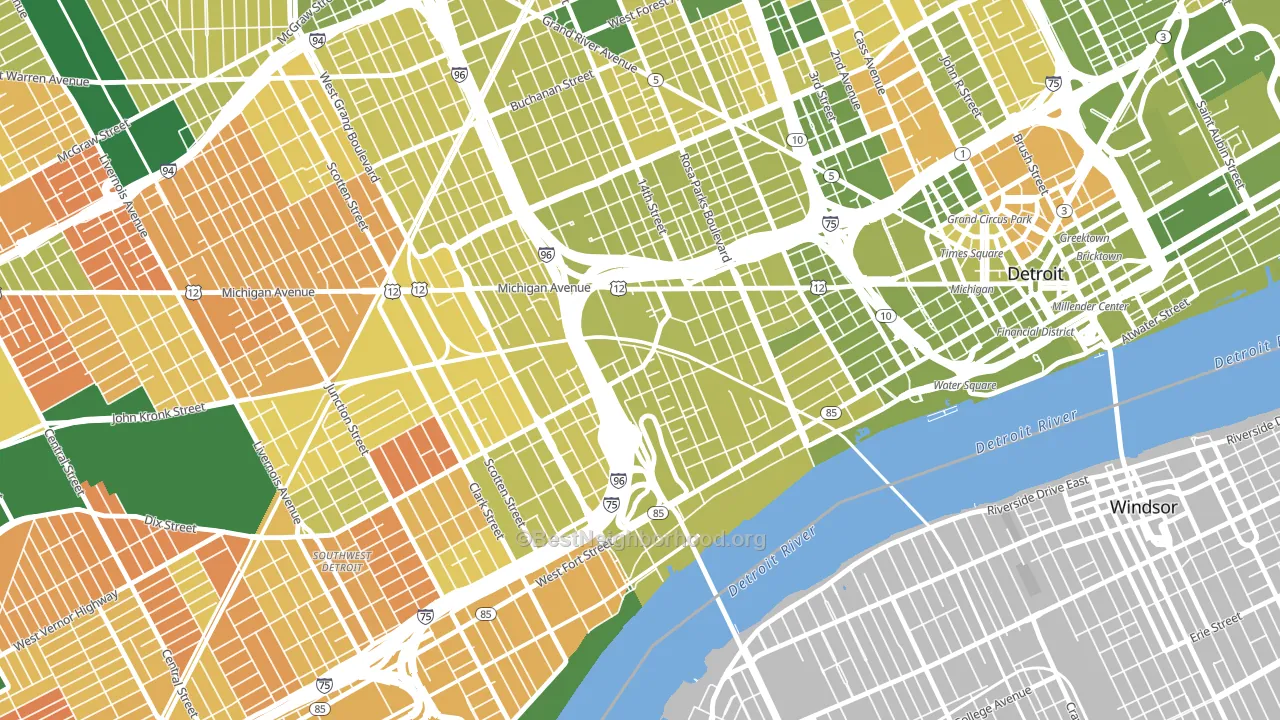 48216, MI block-group voter-turnout map