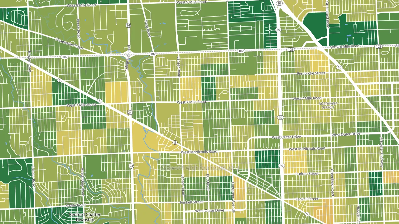 48219, MI block-group voter-turnout map