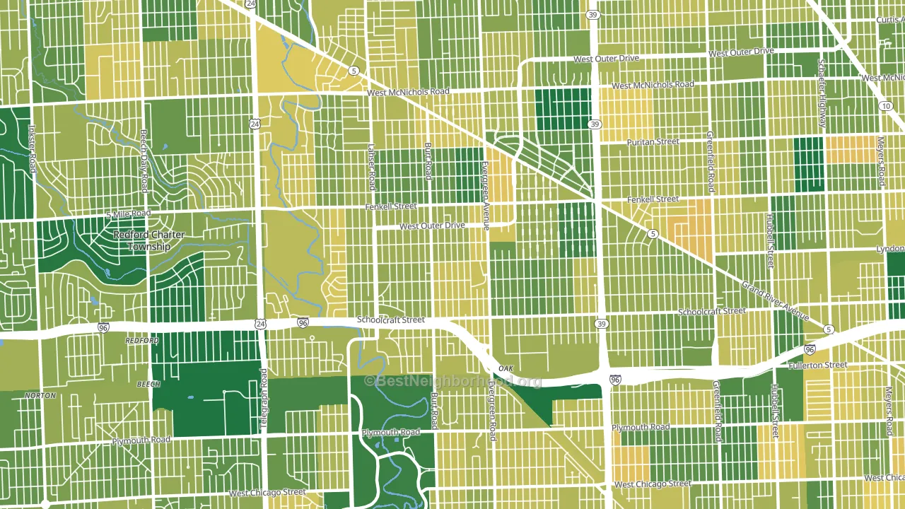 48223, MI block-group voter-turnout map