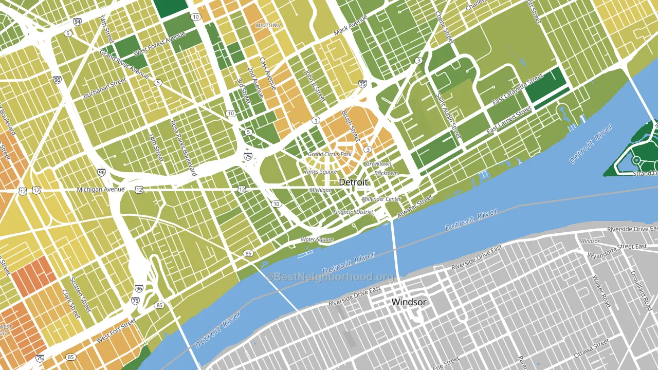 48226, MI block-group voter-turnout map