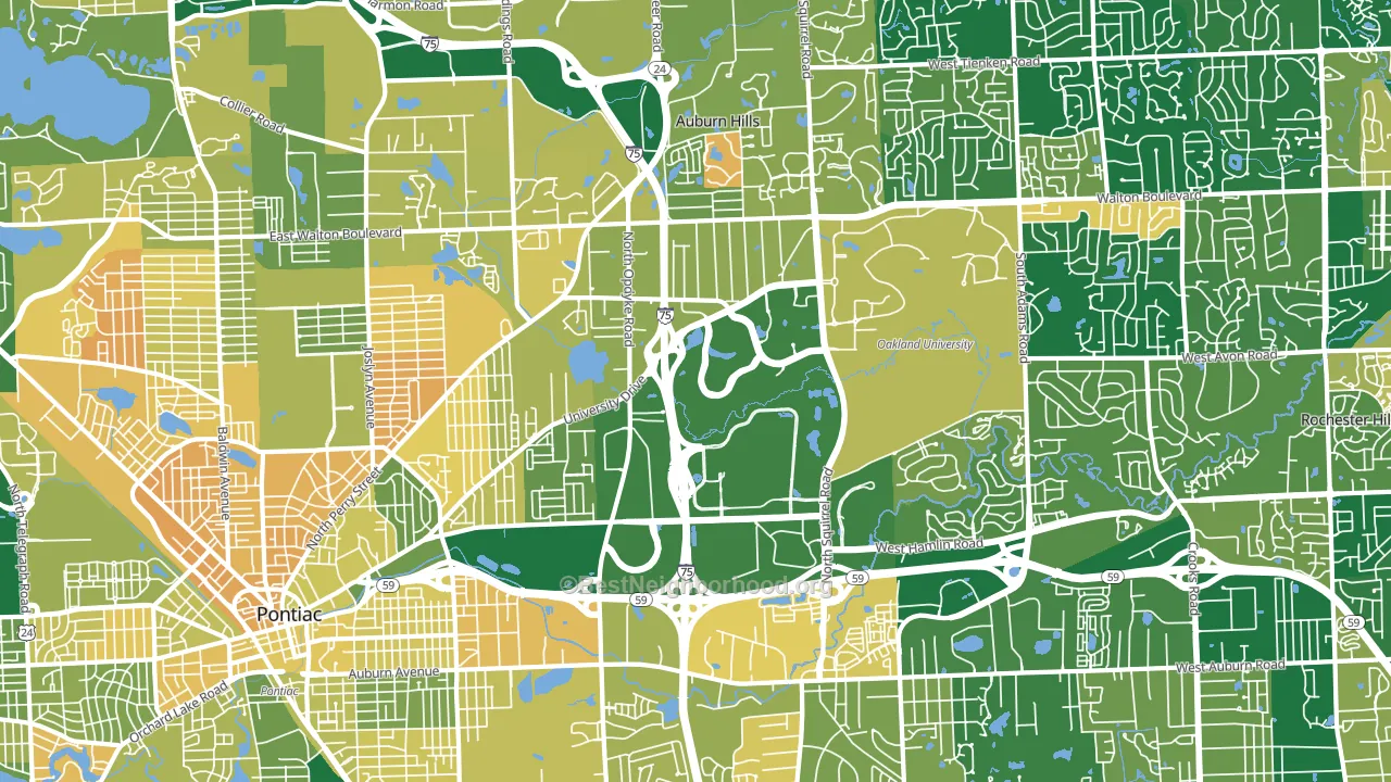 48326, MI block-group voter-turnout map