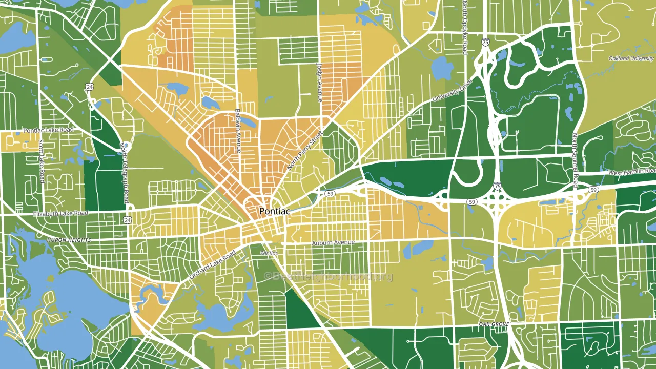 48342, MI block-group voter-turnout map