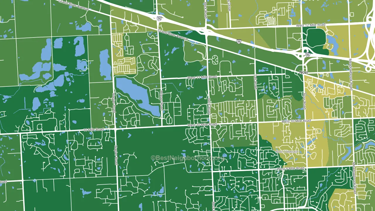 48374, MI block-group voter-turnout map