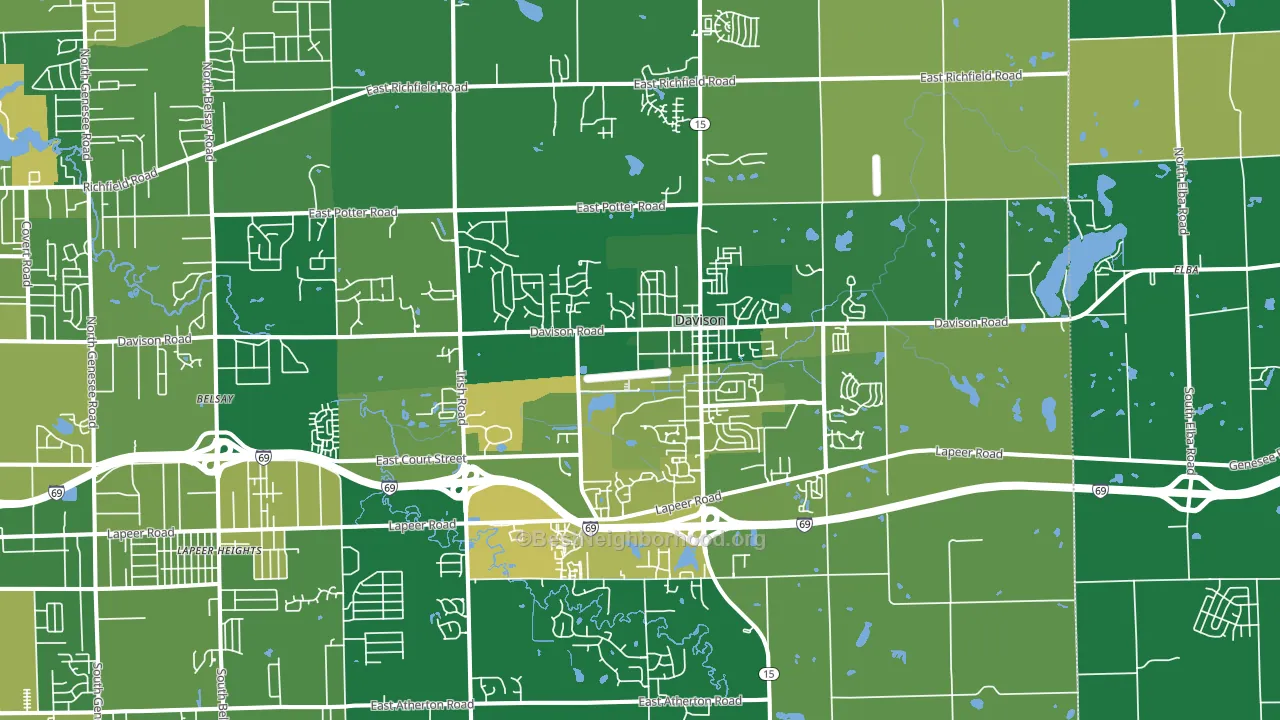 48423, MI block-group voter-turnout map