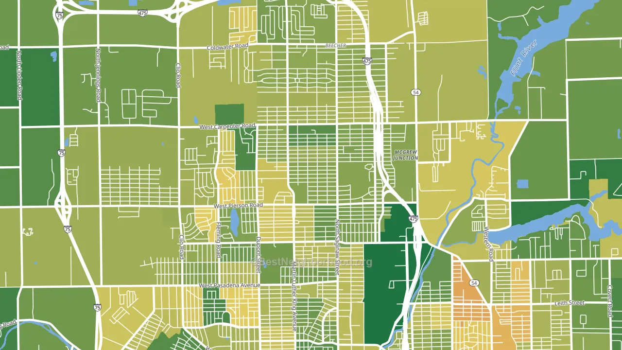 48505, MI block-group voter-turnout map