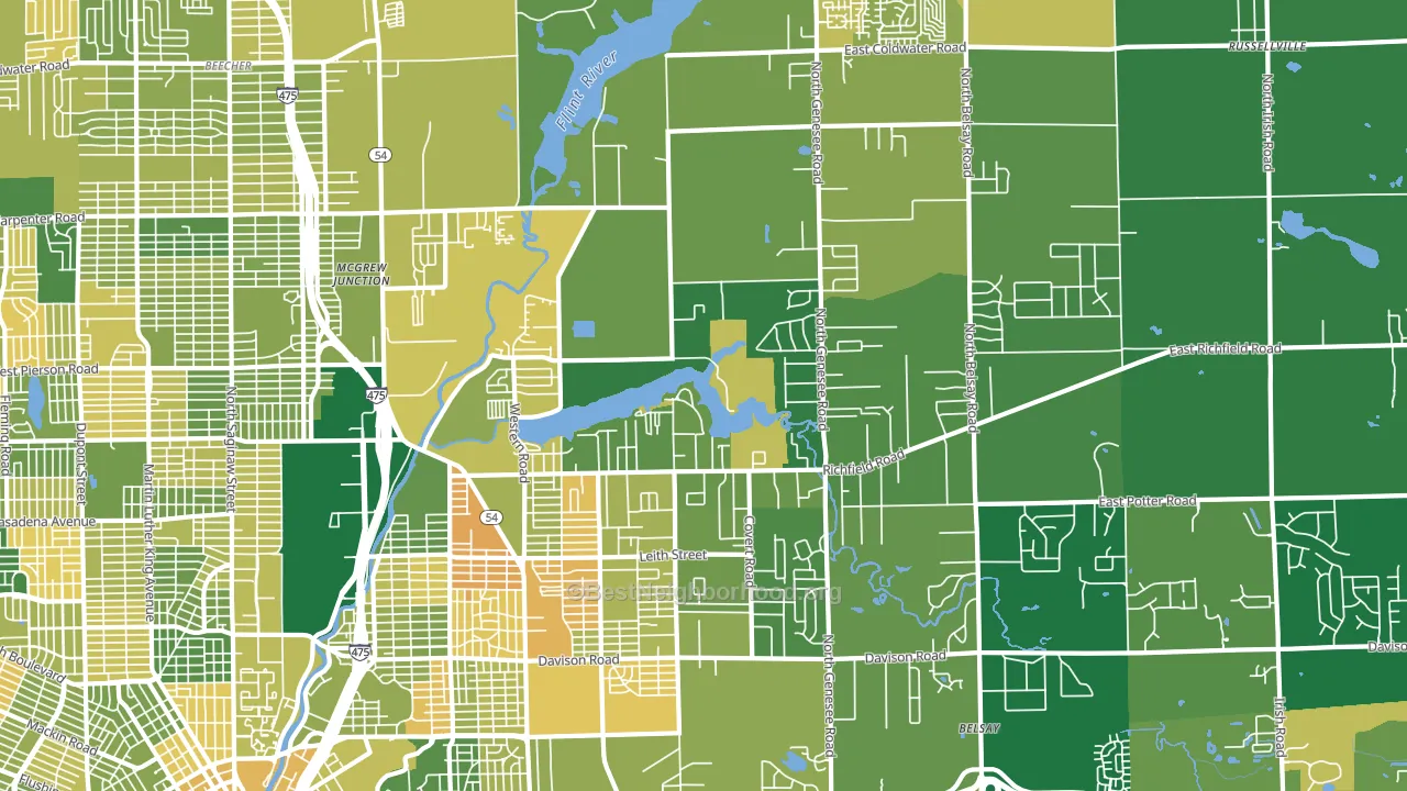 48506, MI block-group voter-turnout map