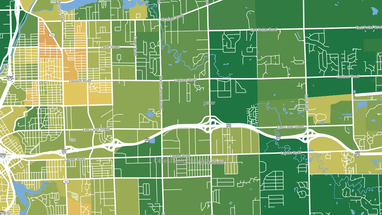 48509, MI block-group voter-turnout map