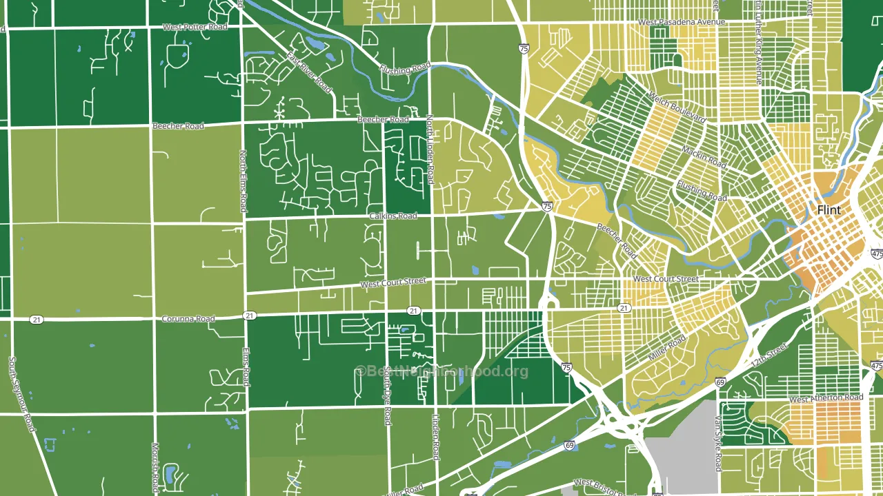 48532, MI block-group voter-turnout map