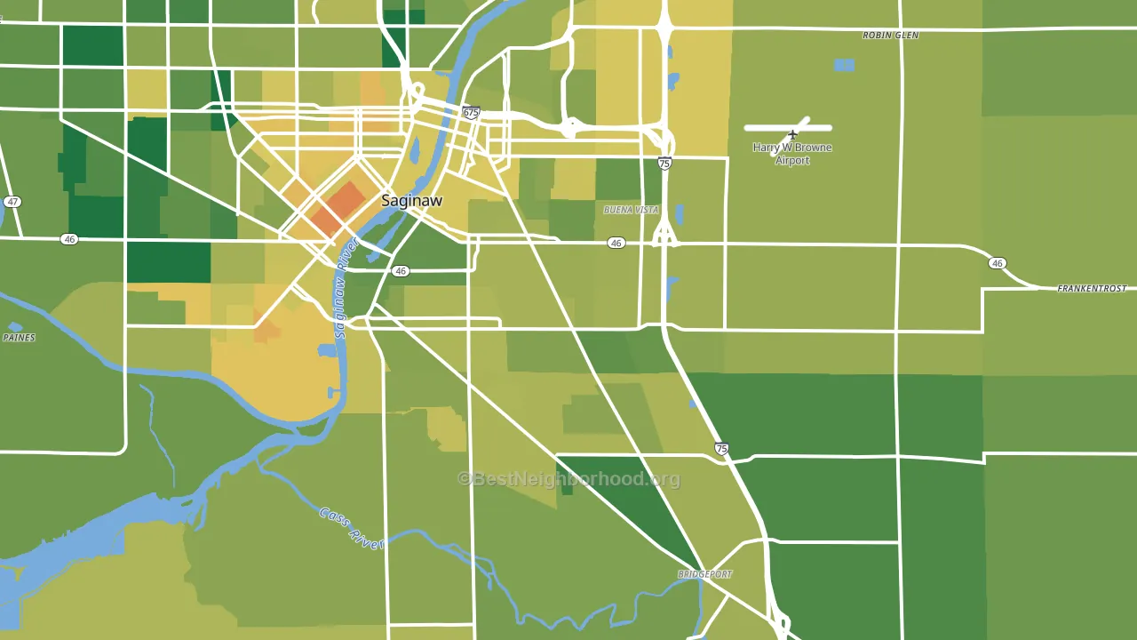 48601, MI block-group voter-turnout map
