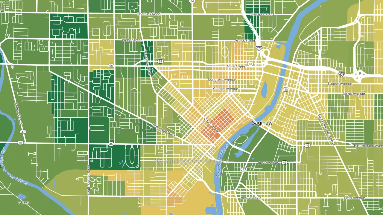 48602, MI block-group voter-turnout map