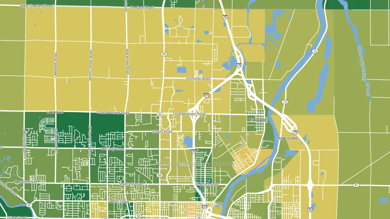 48604, MI block-group voter-turnout map