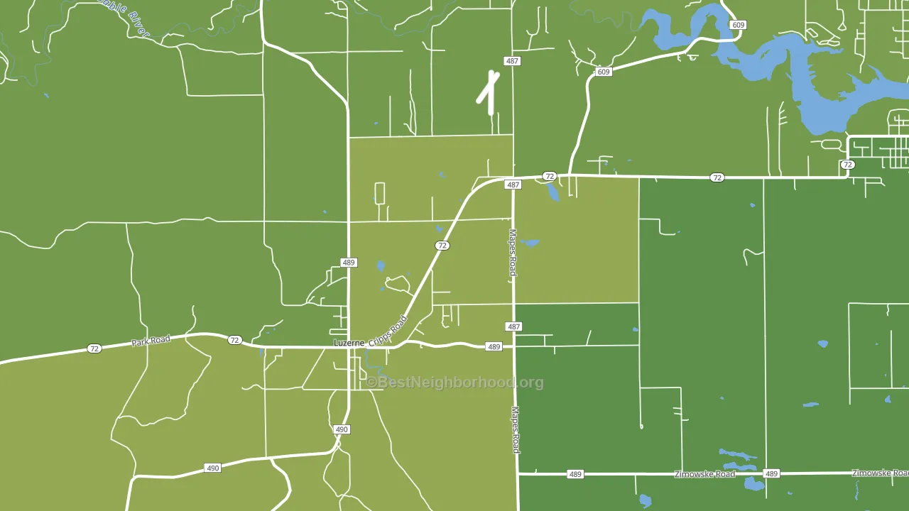 48636, MI block-group voter-turnout map