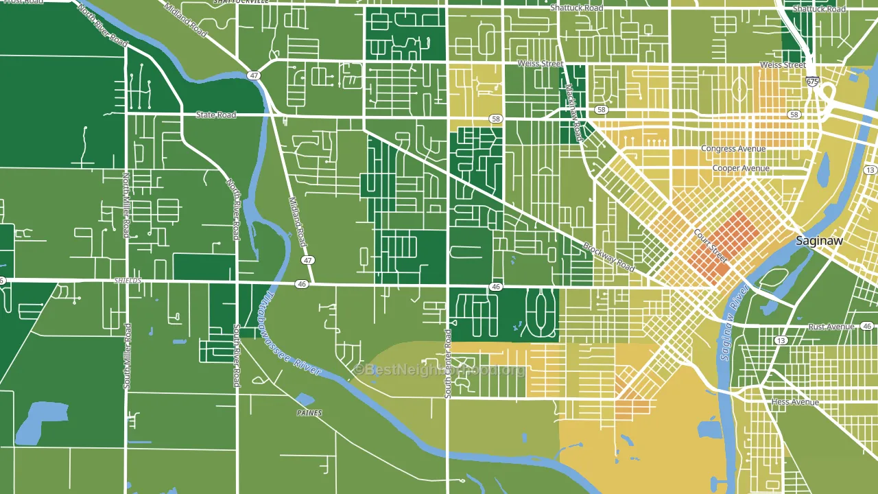 48638, MI block-group voter-turnout map
