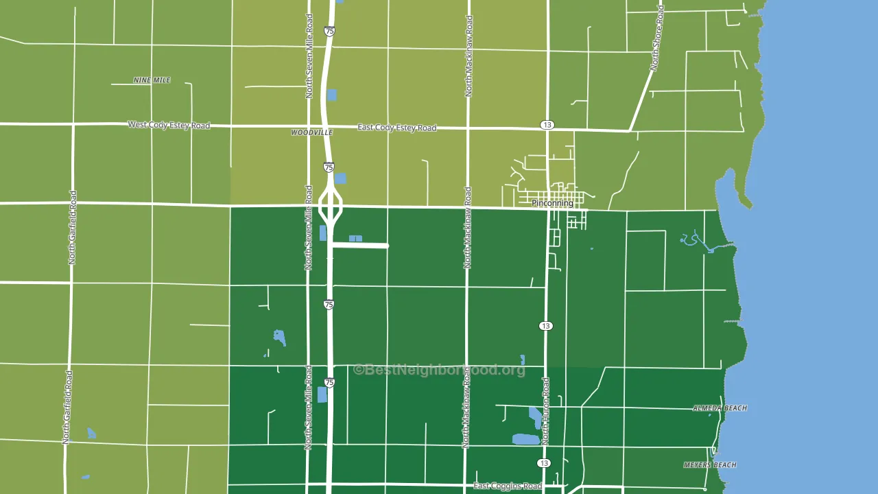 48650, MI block-group voter-turnout map