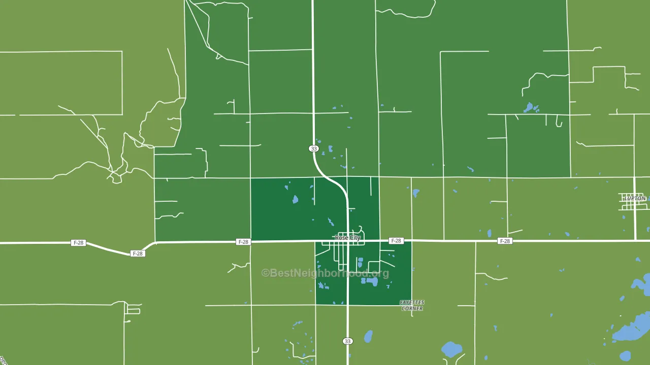 48654, MI block-group voter-turnout map