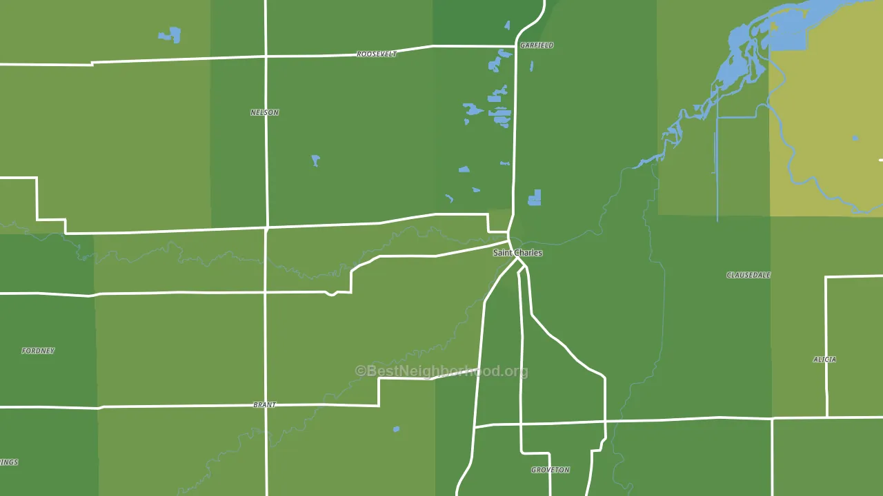 48655, MI block-group voter-turnout map