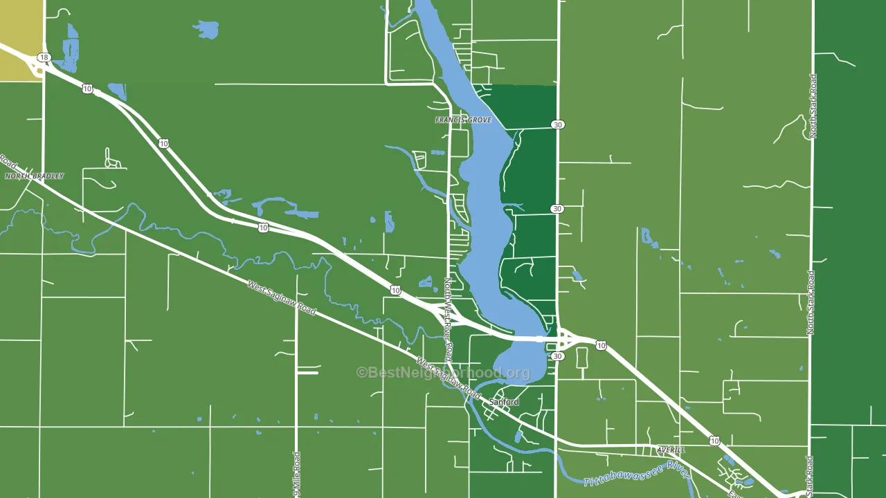 48657, MI block-group voter-turnout map
