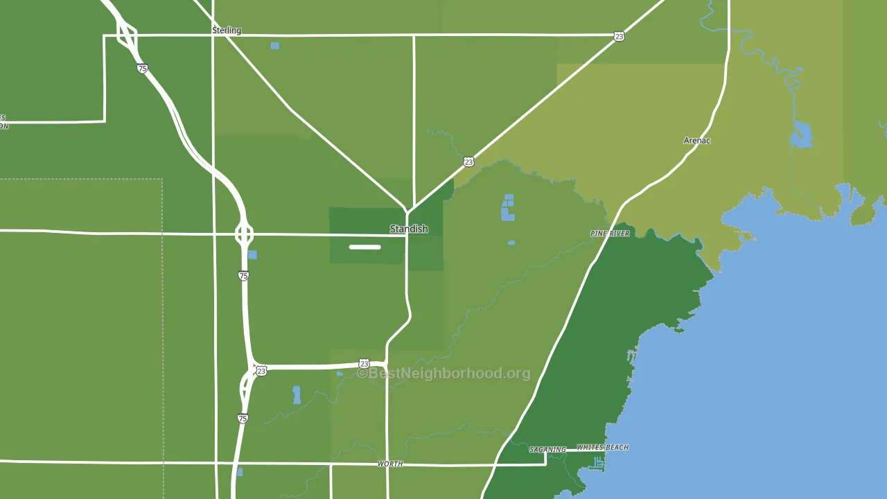 48658, MI block-group voter-turnout map