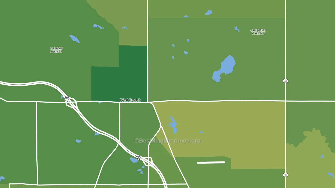 48661, MI block-group voter-turnout map